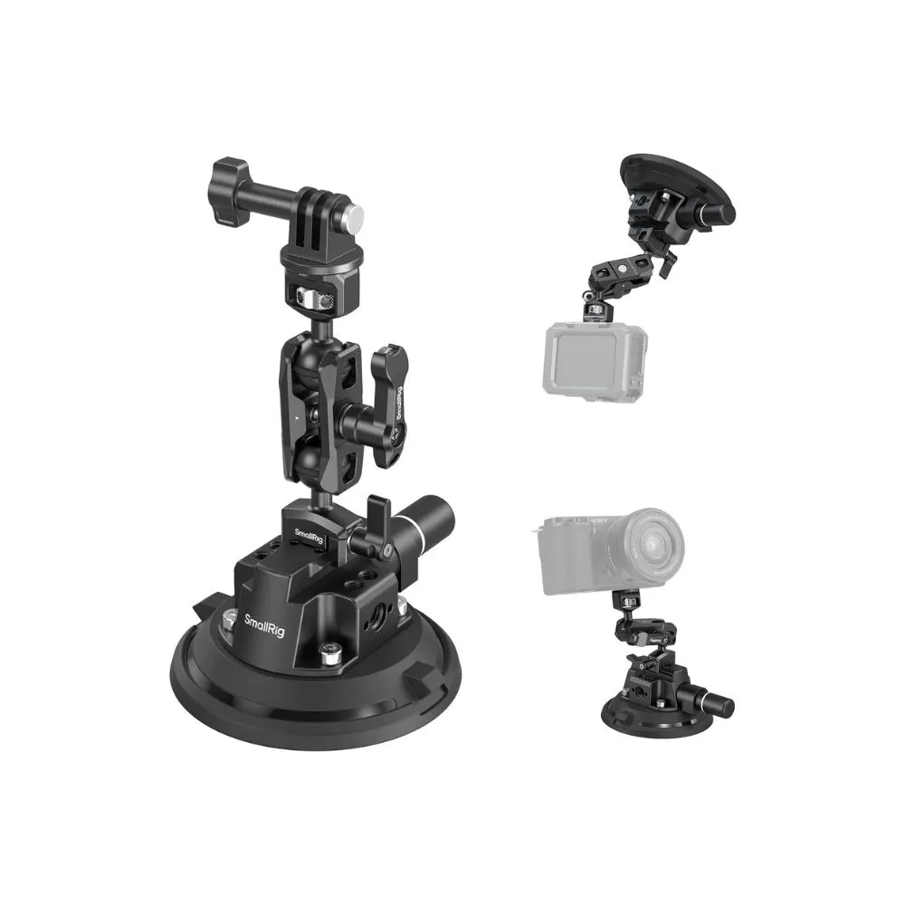 SmallRig 4″ Camera Suction Cup Mount with Ball Head Magic Arm