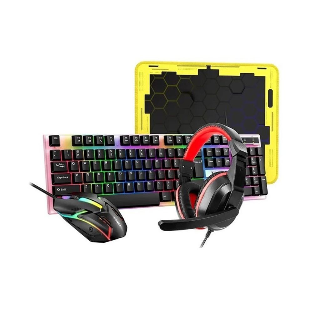 T-Wolf TF-240 Wired Gaming Combo 4in1