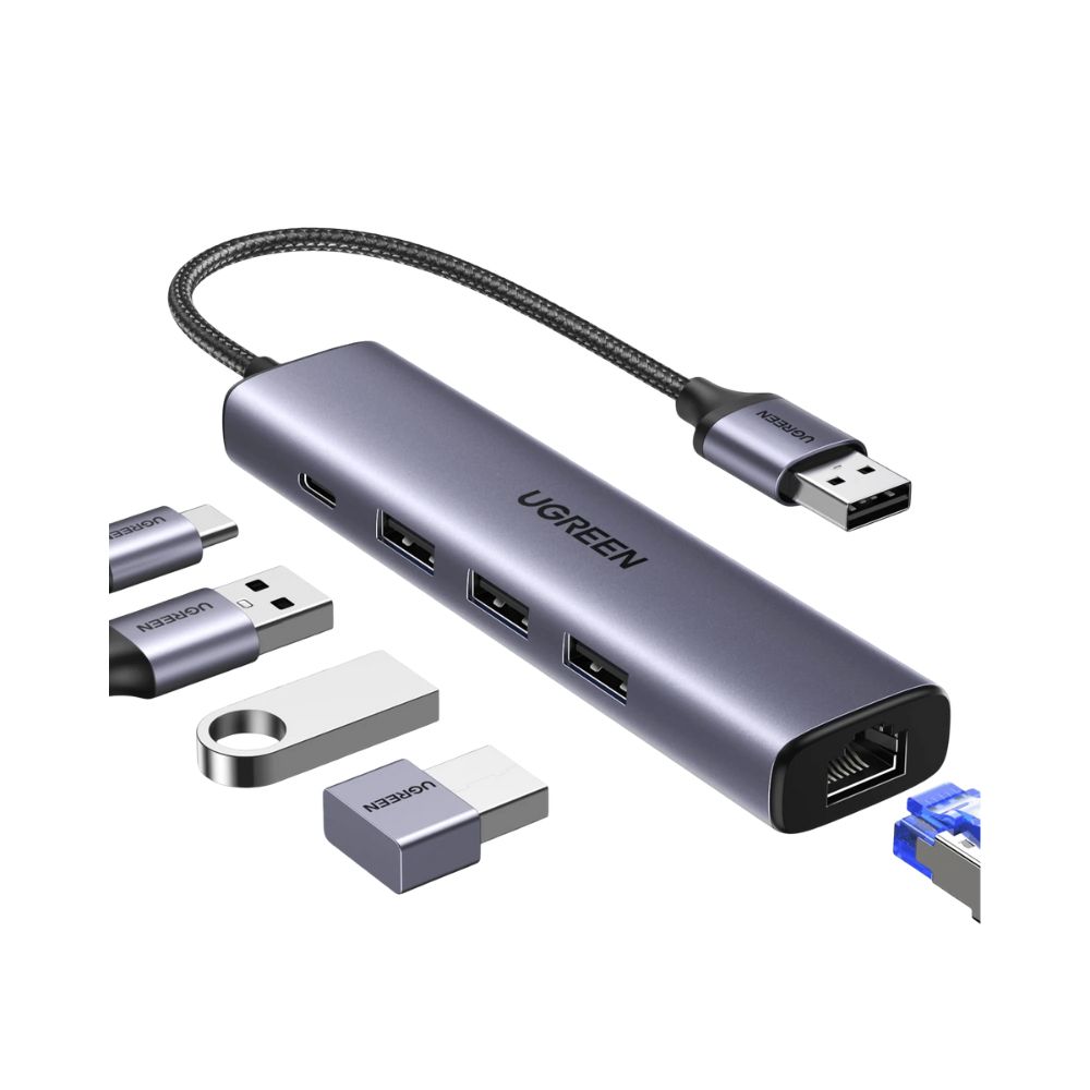 UGREEN 5 in 1 Multiport Hub USB 3.0 to Ethernet Adapter
