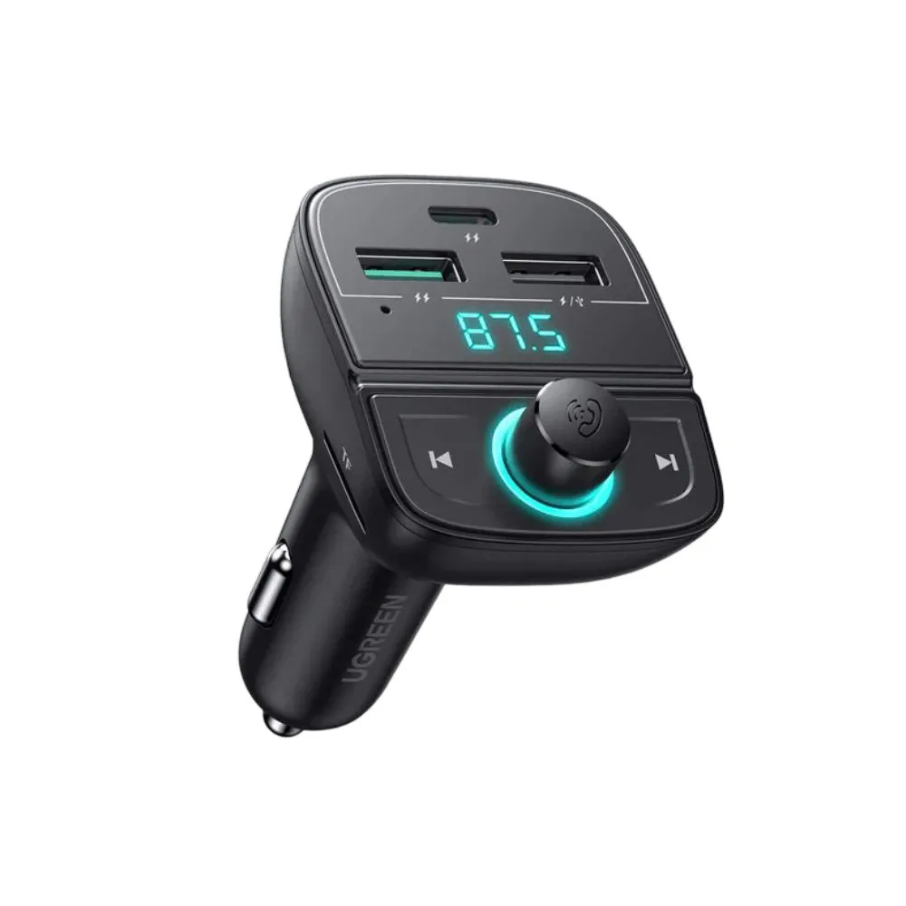 UGREEN Car Bluetooth Adapter – Bluetooth FM Transmitter for Car PD/QC 3.0 Car Charger