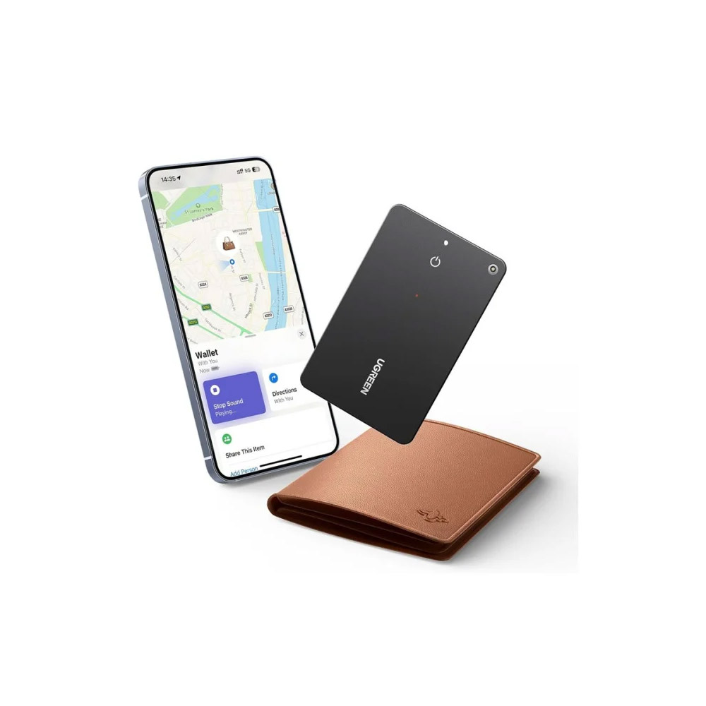 UGREEN – CM817 Ultra-Slim Bluetooth Tracker for Wallets & Keys – Apple Find My Certified, Waterproof & Rechargeable – 45298