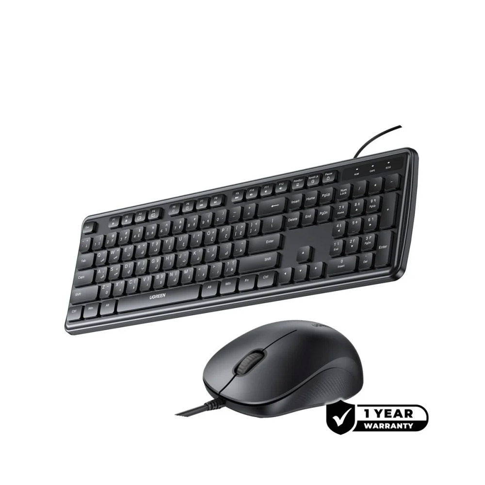 UGREEN – MK331 65777 Quality You Can Feel – Premium ,Wired Eng/Arabic Keyboard & Mouse Combo