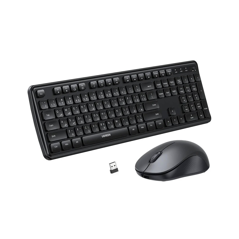UGREEN – MK331 Built Strong. Built Smart. Comfortable Wireless Eng/Arabic Keyboard& Mouse Combo 65781