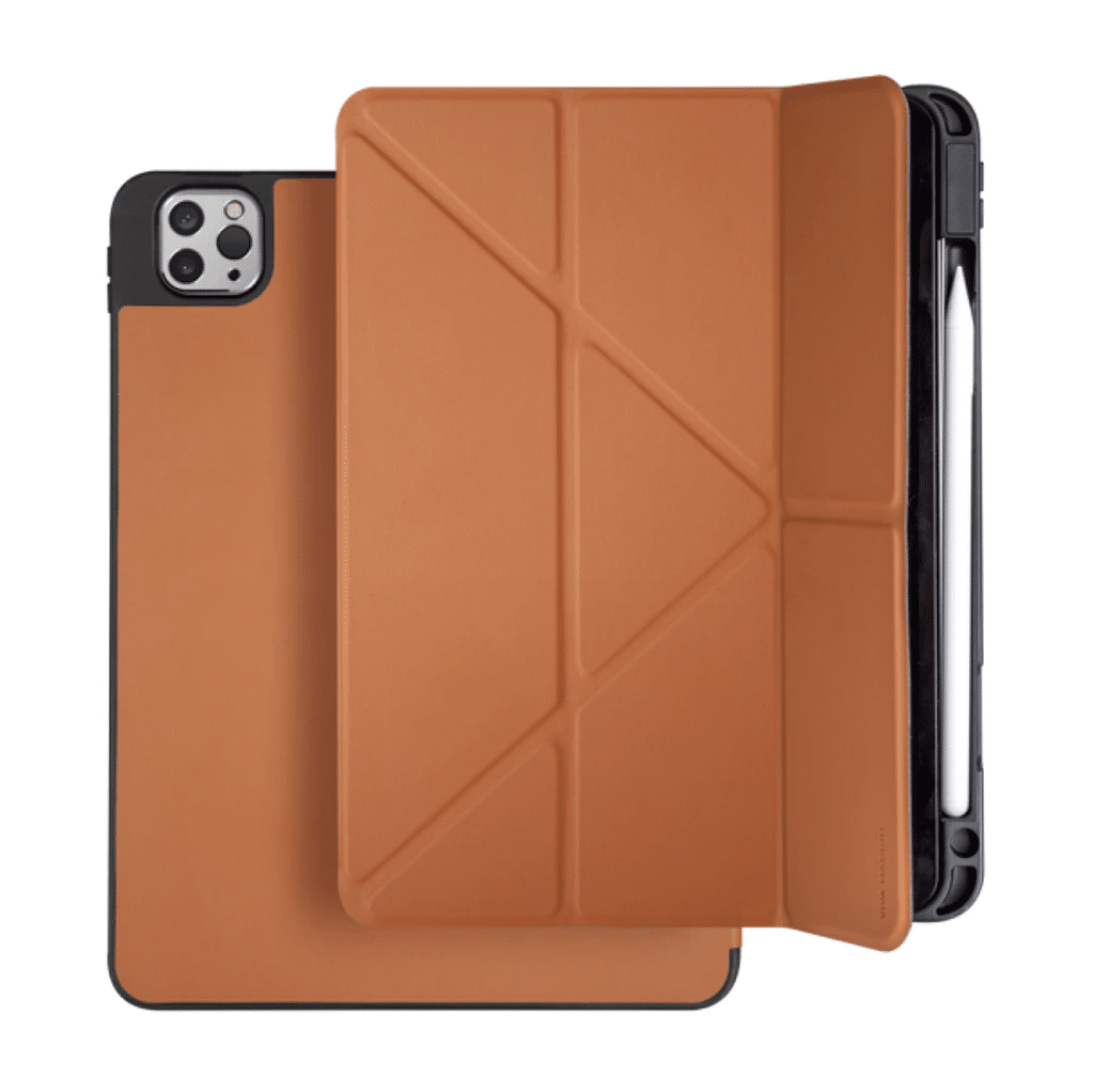 viva madrid elegante folio case with apple pencil holder for ipad pro 12.9″ – Brown/Black
