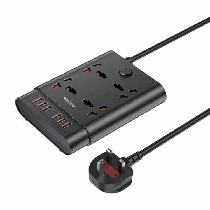 Yesido MC08 10 In 1 Power Socket with 6 USB Ports