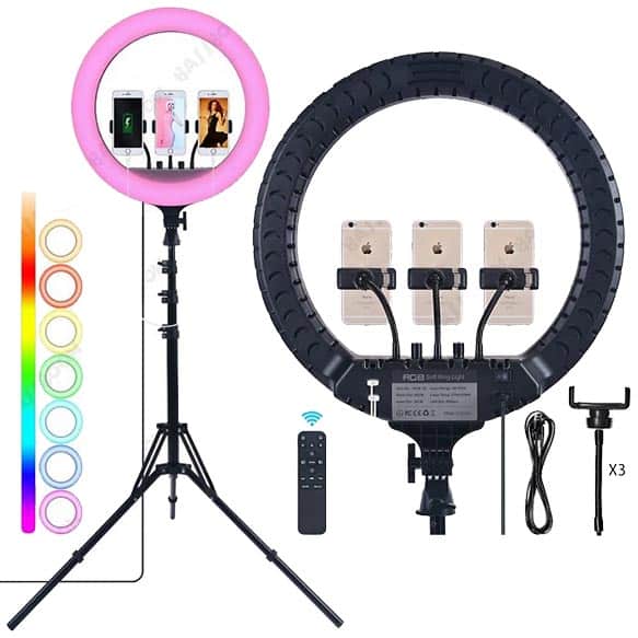 ZB-F458 RGB Ring Light Dance color ring lamp 45cm